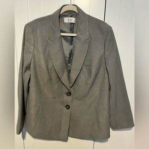 Le Suit Woman Gray Blazer Jacket Size 18W